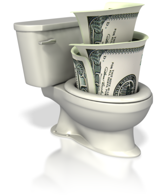 Money down the toilet